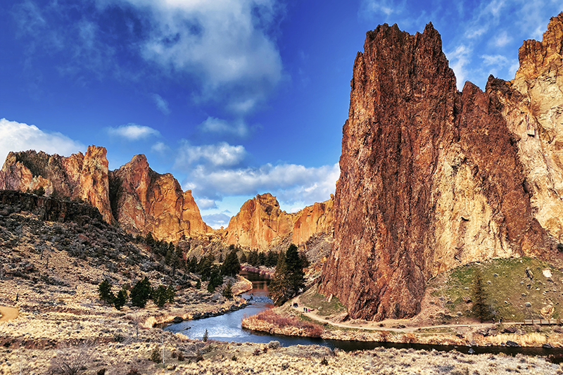 A view from a lookout at Smith Rock State Park in Bend, Oregon