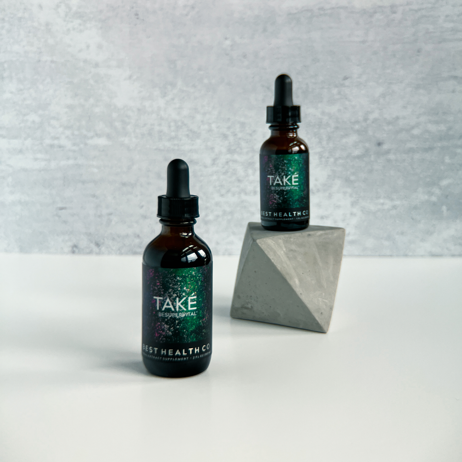 TAKÉ both 2 oz (60mL) and 1 oz (30mL) sizes from Best Health Co.